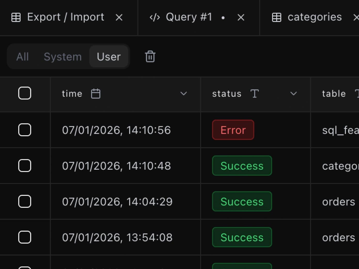 Filter by Query Type