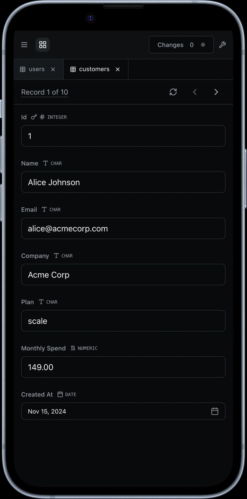 DB Pro Cloud on iPhone