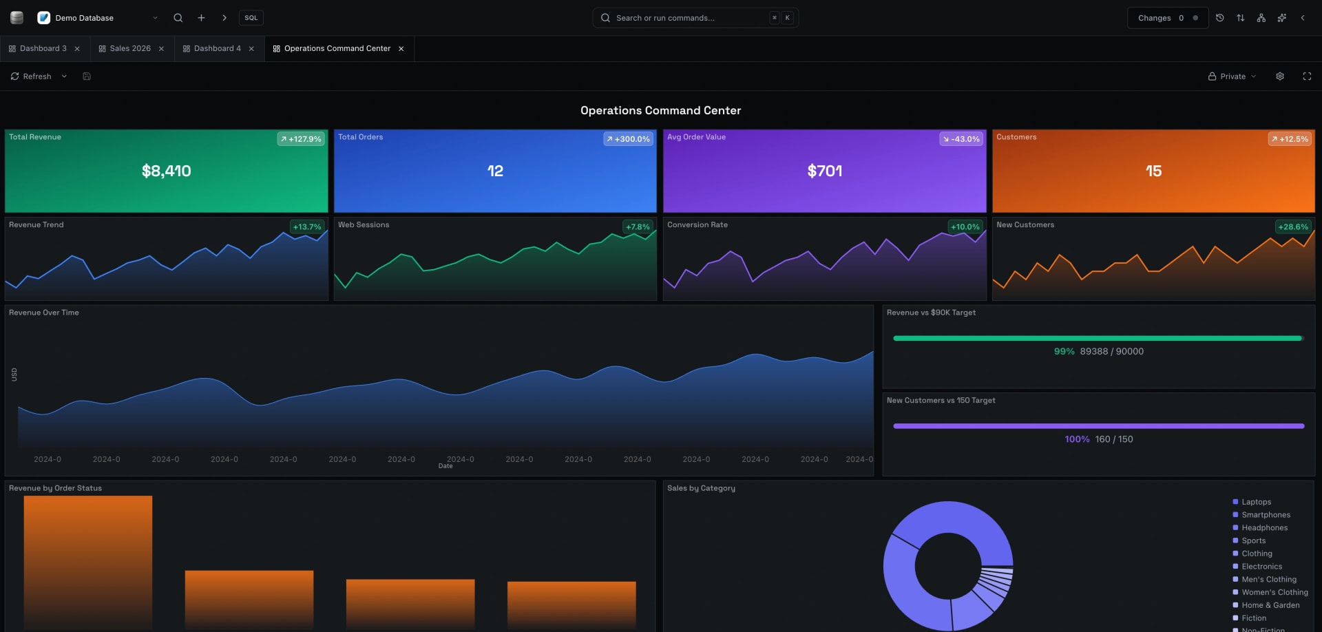A DB Pro Studio dashboard