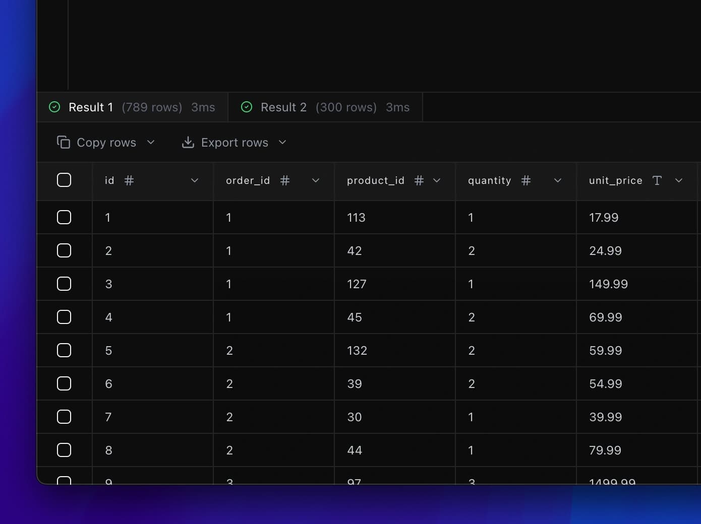 Multiple Query Results