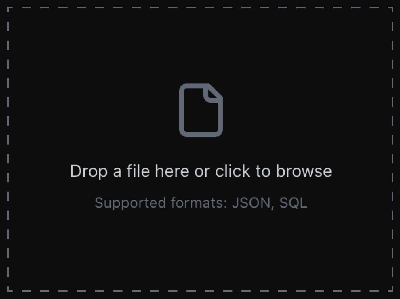 Import as JSON or SQL