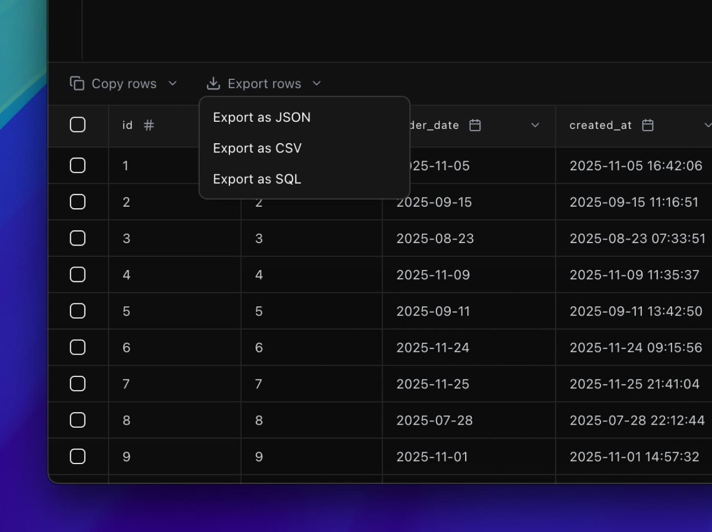 Export Query Results
