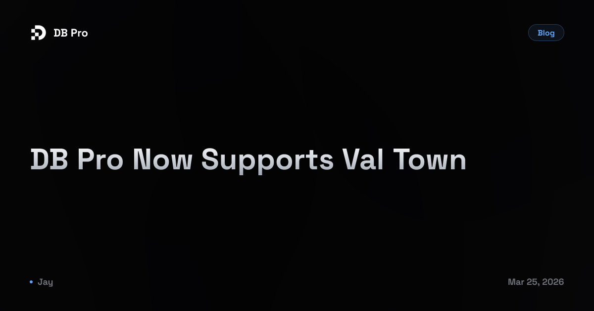 DB Pro Now Supports Val Town - DB Pro Blog